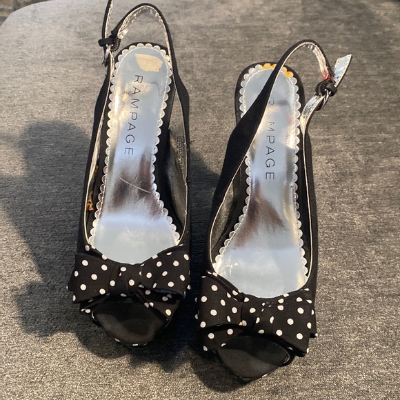 Vintage Rampage Polka dot heels - Picture 1 of 6